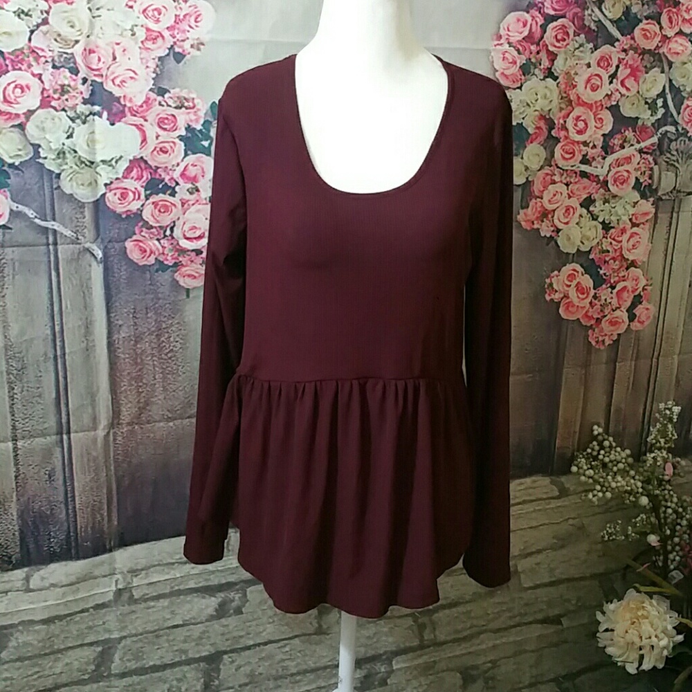 Woman's burgandy blouse